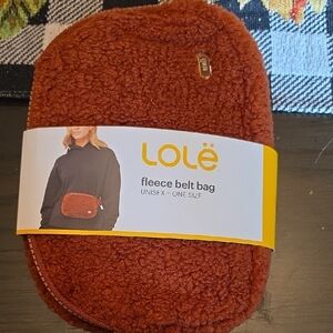 Lole copper cinnamon color. Fleece Belt Bag Nwt